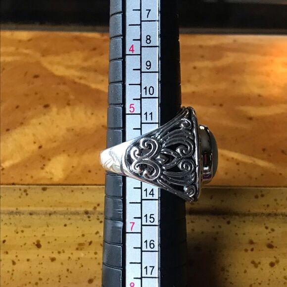 Natural Larimar Sterling Silver Ring Size 6 - Picture 4 of 8